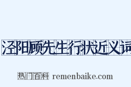 泾阳顾先生行状近义词是什么意思的图片